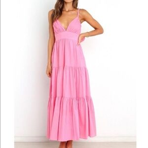 Petal & Pup Pink Tiered Pink Maxi Dress